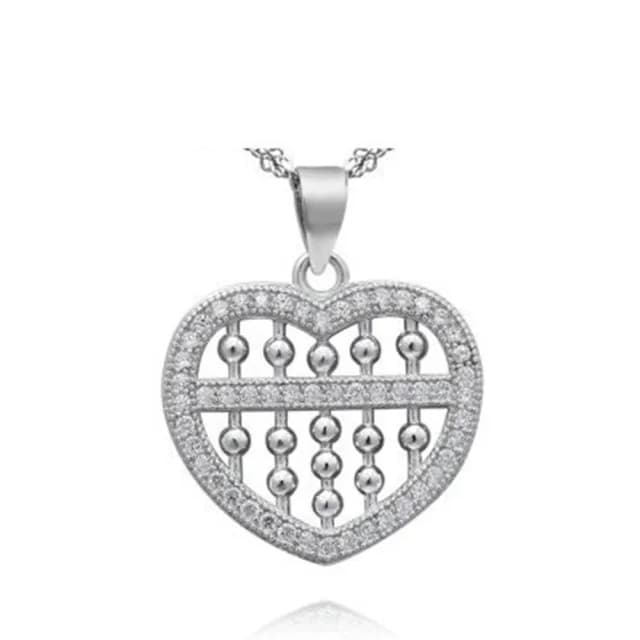 【米蘭精品】現貨+預購 925純銀項鍊鑲鑽吊墜(精緻愛心圓珠唯美情人節生日聖誕節交換禮物女飾品73df32)