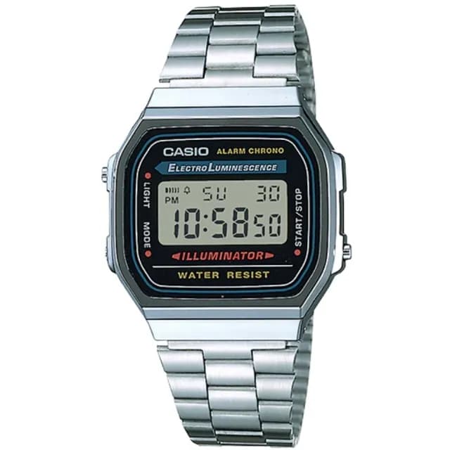【CASIO 卡西歐】復古風潮經典方形電子錶(A168WA-1W)