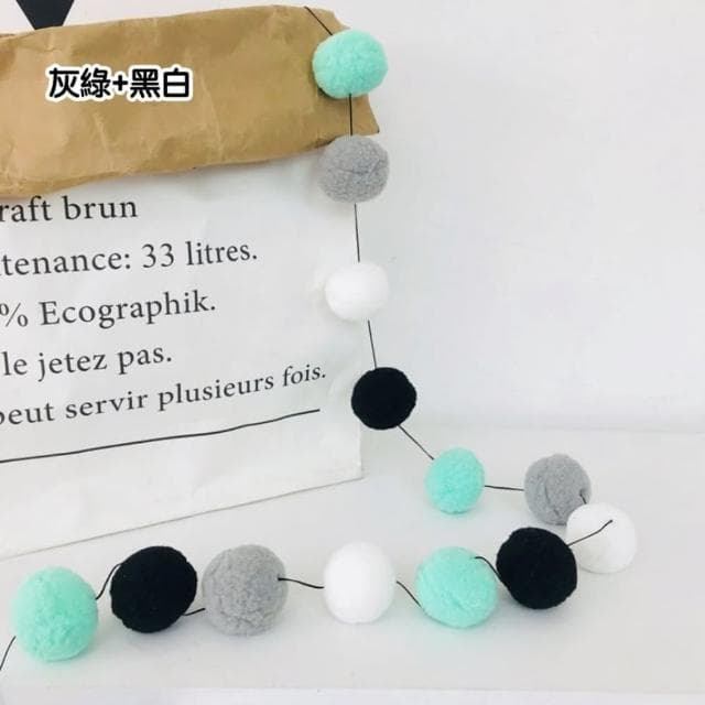 【橘魔法】繽紛多色毛絨毛球串(帳篷毛球掛飾 裝飾 居家裝飾 兒童房 新生兒 禮物 嬰兒房 拍照道具 攝影)