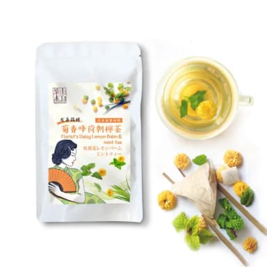 【梁山水泊】台灣菊香蜂荷朝檸茶包1.9gx8入(苗栗銅鑼杭菊/香蜂草/檸檬草/薄荷)