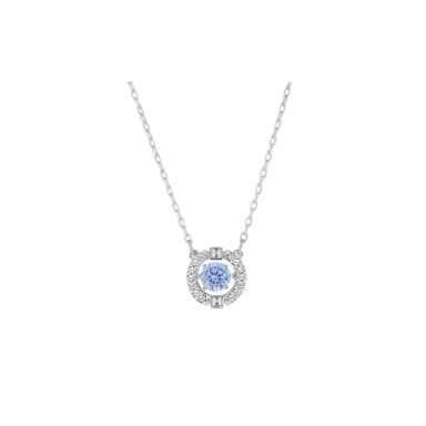 【SWAROVSKI 施華洛世奇】藍色 Sparkling 水晶項鏈(真 品 平 輸)