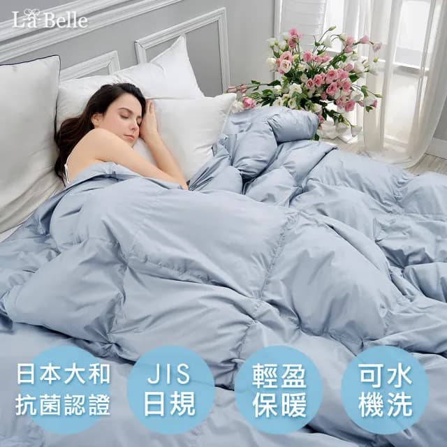 【Great Living 格蕾寢飾】La Belle 95/5波蘭可水洗天然輕羽絨暖冬被/棉被800g-藍色(雙人 180x210cm)