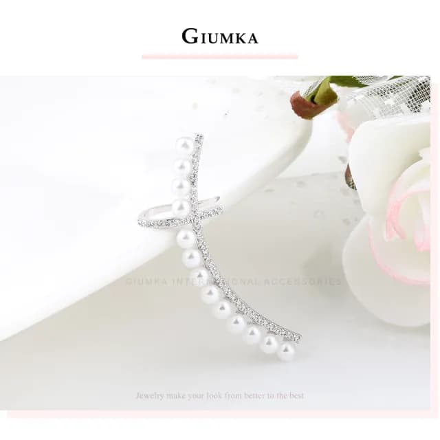 【GIUMKA】珍珠耳環．銀耳針．耳骨夾