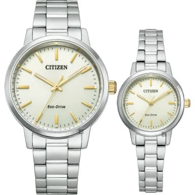 【CITIZEN 星辰】光動能情侶手錶 對錶-香檳金 畢業 禮物 推薦(BJ6541-58P+EM0930-58P)