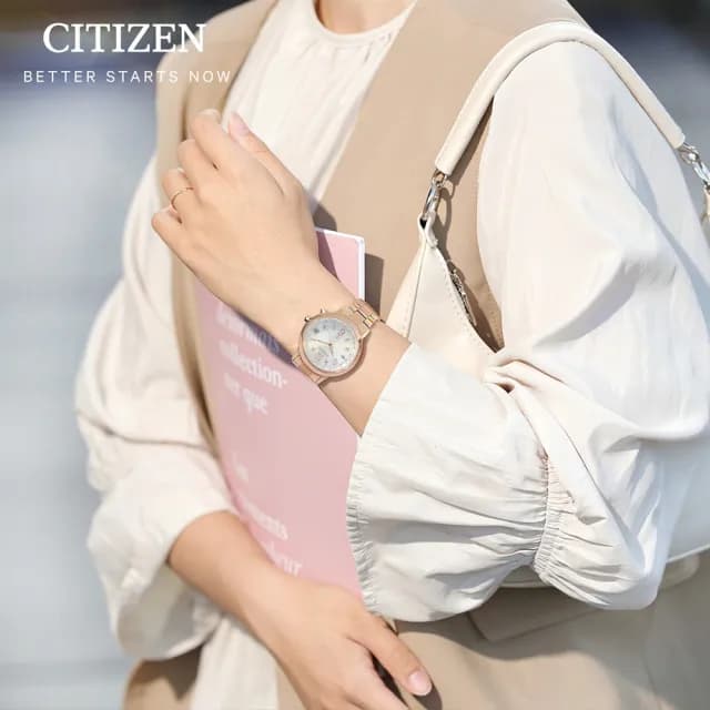 【CITIZEN 星辰】xC系列 光動能電波對時腕錶 七夕 情人節 送禮 推薦(CB1107-58A)