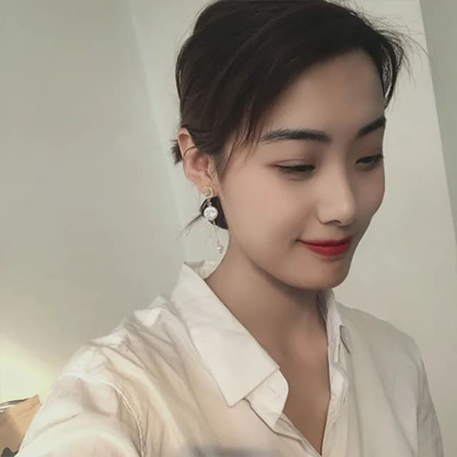 【INES】韓國設計S925銀針法式復古人像錢幣不對稱長鍊珍珠造型耳環(S925銀針耳環 不對稱耳環)