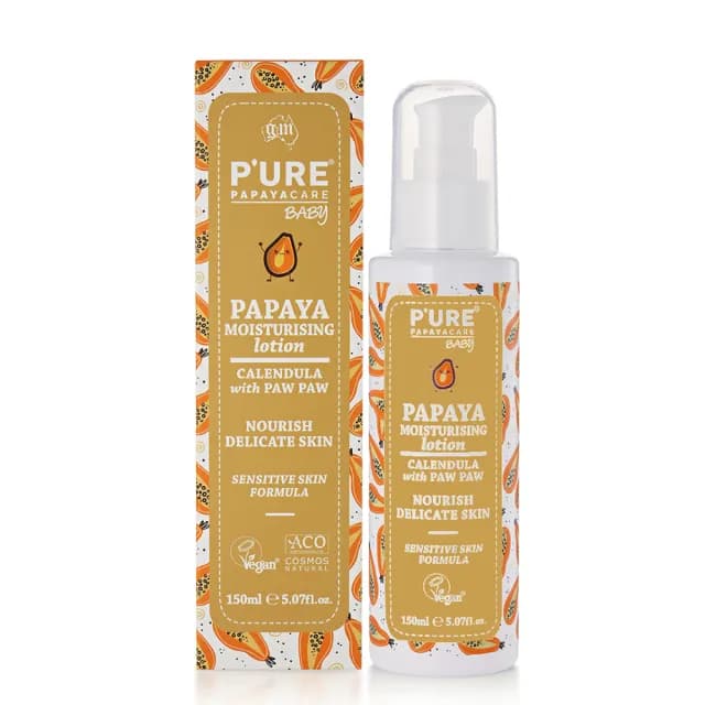 【澳洲 Pure Papayacare 即期品】木瓜嬰兒滋潤乳液含金盞花-2025年11月到期(150ml/瓶)