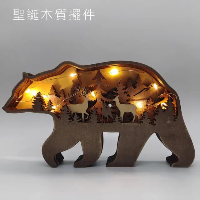 動物造型木質裝飾擺件(耶誕交換禮物 生日禮物)