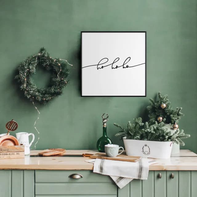 【菠蘿選畫所】Ho Ho Ho-60x60cm(佈置/聖誕節掛畫/交換禮物/空間佈置/北歐/臥房/方形/掛畫)