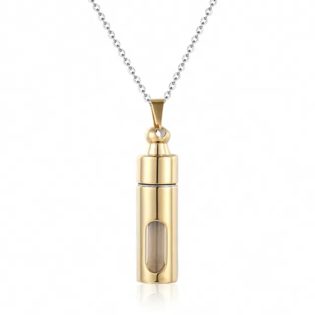 【A MARK】鈦鋼項鍊 香水瓶項鍊 情人節禮物 訂情禮物/珍藏愛戀迷你香水瓶設計316L鈦鋼項鍊(2色任選)