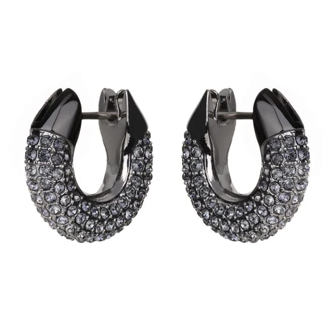 【SWAROVSKI 施華洛世奇】黑色 Dextera 水晶耳環(真 品 平 輸)