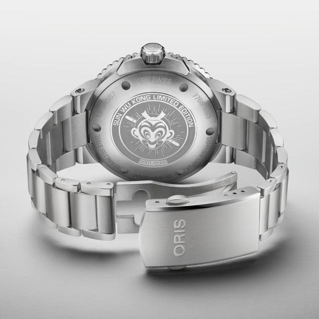 【ORIS 豪利時】Aquis 孫悟空動畫電影60週年紀念 限量潛水腕錶 送禮 禮物 推薦(0173377664185-Set)