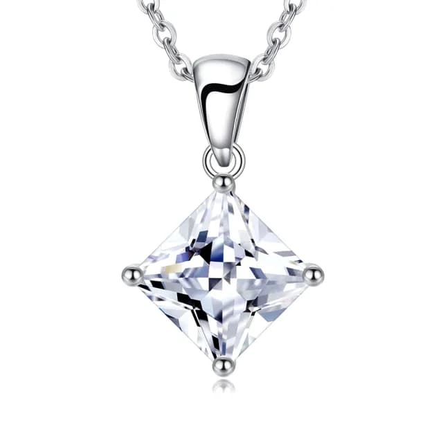 【AchiCat】快速倉．925純銀項鍊．單鑽．菱形．1.0cm(情人節禮物)