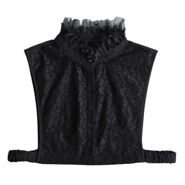 【米蘭精品】現貨+預購 假領子襯衫領片(網紗立領釘珠蕾絲女裝配件情人節生日聖誕節交換禮物2色74ac38)