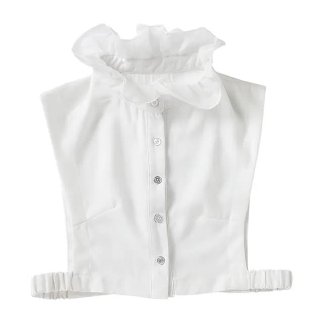【米蘭精品】現貨+預購 假領子襯衫領片(網紗木耳邊立領百搭女裝配件情人節生日聖誕節交換禮物2色74ac33)