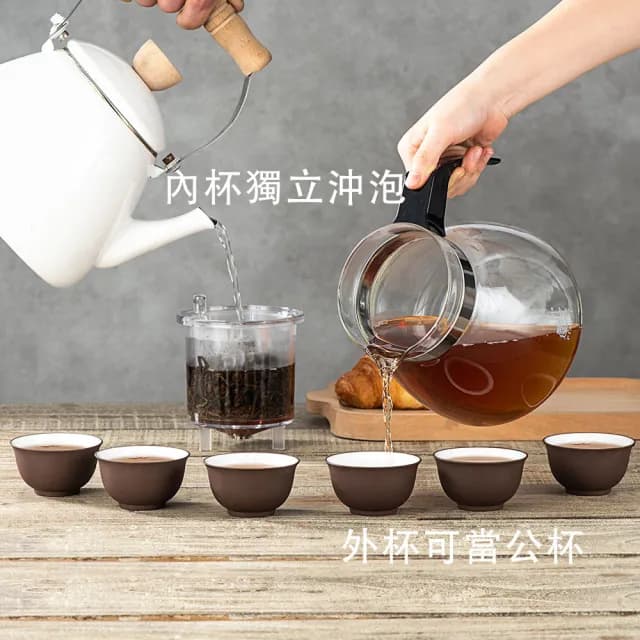 【台灣精品獎】飄逸杯 1500CC  台灣製造 原創(GL-867 316不銹鋼濾網 食品級玻璃杯 茶具 咖啡壺 茶壺)