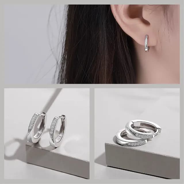 【Porabella】925純銀輕奢華風格鋯石耳環 earrings