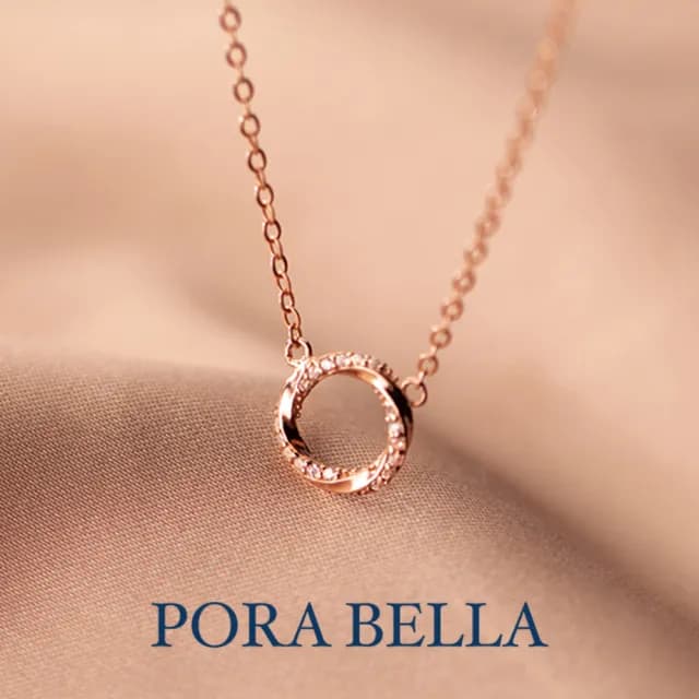 【Porabella】925純銀鋯石項鍊  莫比烏斯環項鍊Necklace