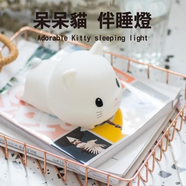 呆呆喵伴睡燈/小夜燈(床頭燈 氣氛燈 聖誕/生日禮物)