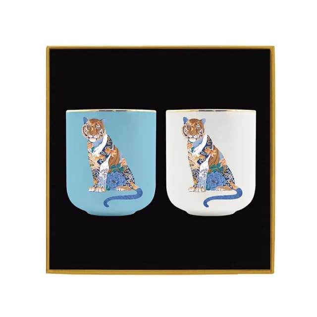 【TALES 神話言】水虎福杯-小茶杯2入(文創 藝術 Chris 虎年 招財)