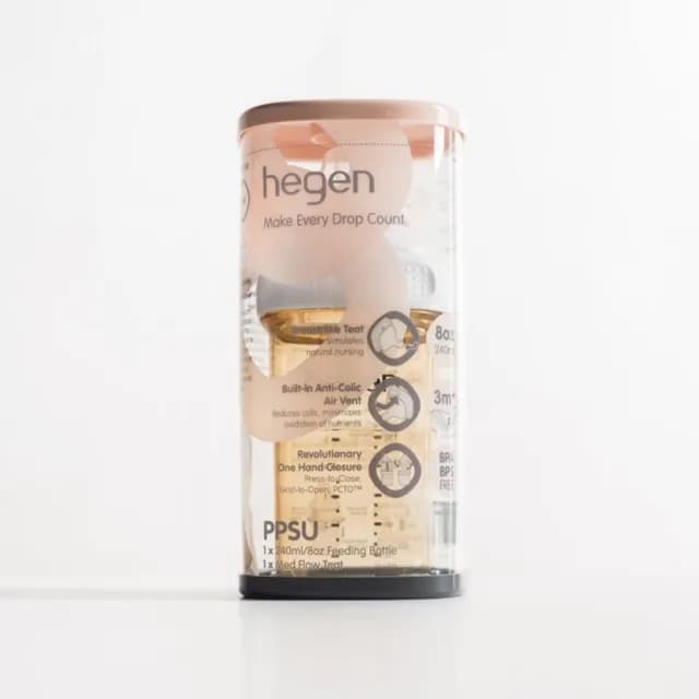 【hegen】金色奇蹟PPSU多功能方圓型寬口奶瓶-240ml(單入)