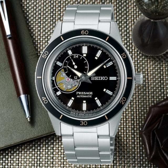 【SEIKO 精工】Presage Style60’s 復古風 開芯機械腕錶 母親節 禮物 推薦(SSA425J1/4R39-00Z0D)