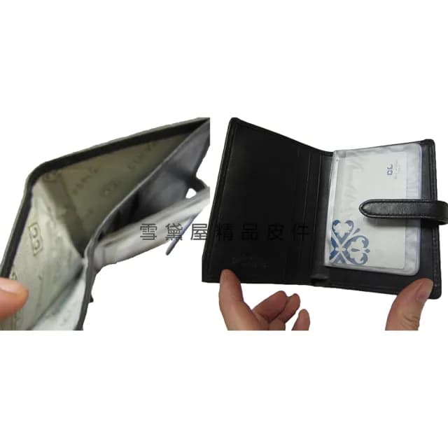 【SNOW.bagshop】情人節禮物 名片夾信用卡夾皮夾(中性復古懷舊風格皮帶穿扣型二折式主袋100%進口牛革材質)