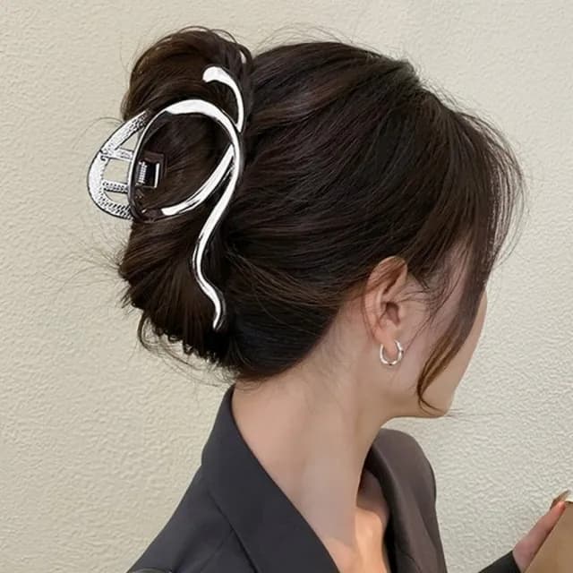 【Gulicc】髮夾 韓版 大髮量 銀色 鯊魚夾(雙11 聖誕節 生日 髮飾 頭飾 鯊魚夾 抓夾 禮物)