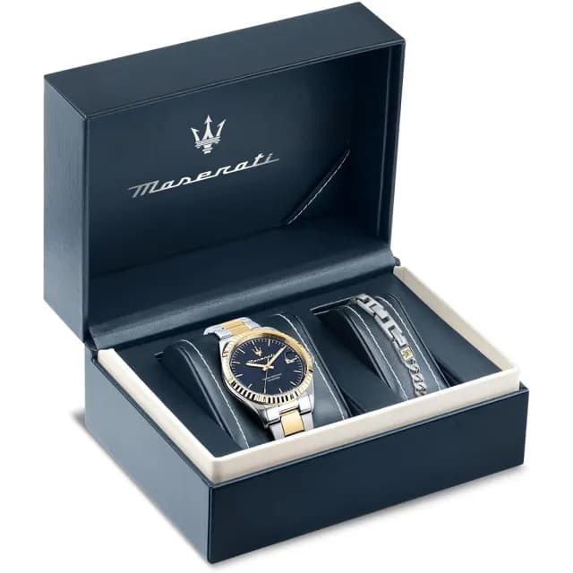 【MASERATI 瑪莎拉蒂】經典系列大三針手錶 手鍊套組 禮物 送禮 推薦(R8853100033)