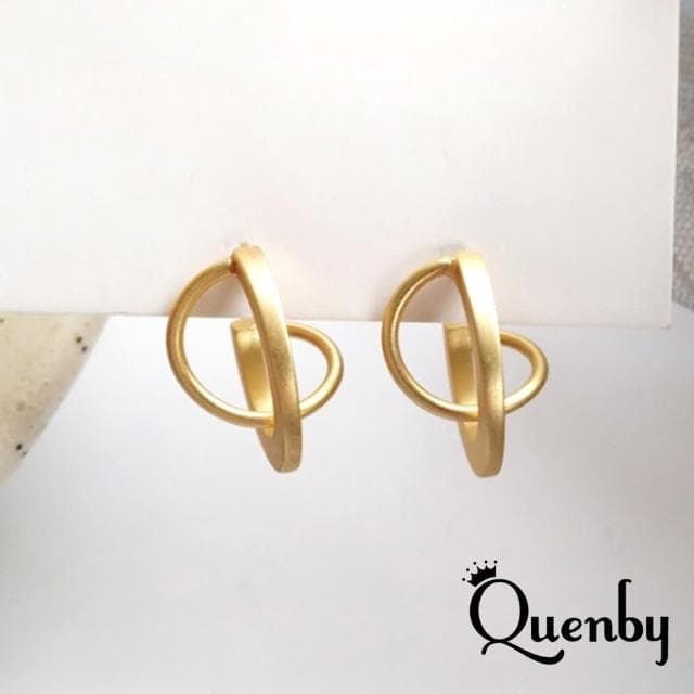 【Quenby】法式復古風簡約幾何耳環(耳針/飾品/配件) - momo購物網 - 好評推薦 -