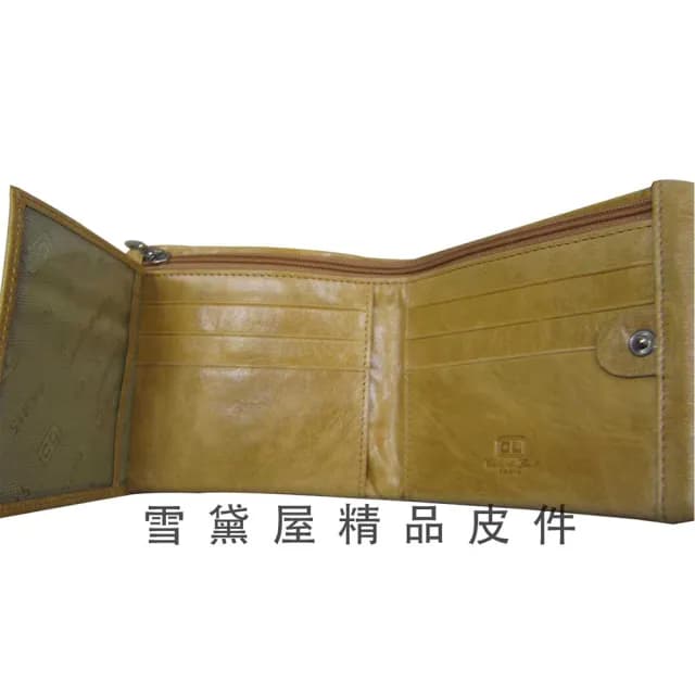 【SNOW.bagshop】情人節禮物 真皮包包  短夾中性復古皮夾(三折暗釦式主袋100%進口軟質牛皮革輕巧好攜帶男女