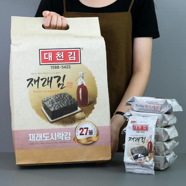 【韓味不二】韓國大川傳統海苔4.5G*27入x2袋(送禮推薦/春節送禮)