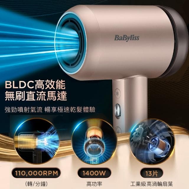 【Babyliss】BLDC 高速溫控吹風機(5500IW)