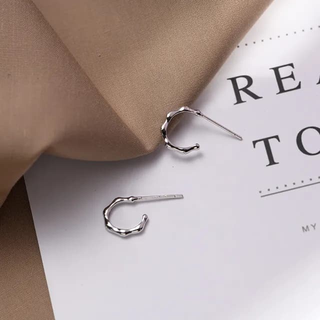 【Umi】浪漫時尚竹節造型耳環(日韓時尚潮流女飾品 銀色耳飾 耳針 耳墜 耳釘 生日 情人節 禮物)