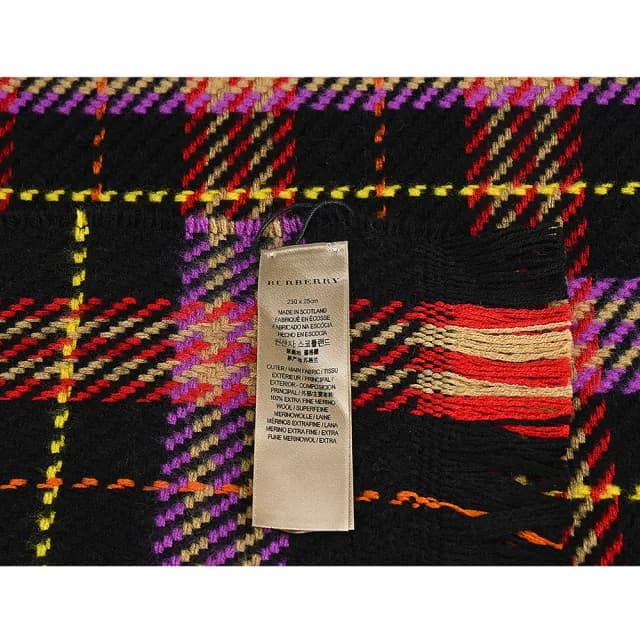【BURBERRY 巴寶莉】BURBERRY蘇格蘭風格紋設計羊毛流蘇圍巾(多色格紋)