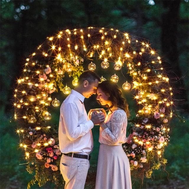 聖誕佈置太陽能LED防水銅線燈串10米2組(聖誕燈 氣氛燈 銅線燈 求婚 佈置 聖誕節布置 交換禮物)