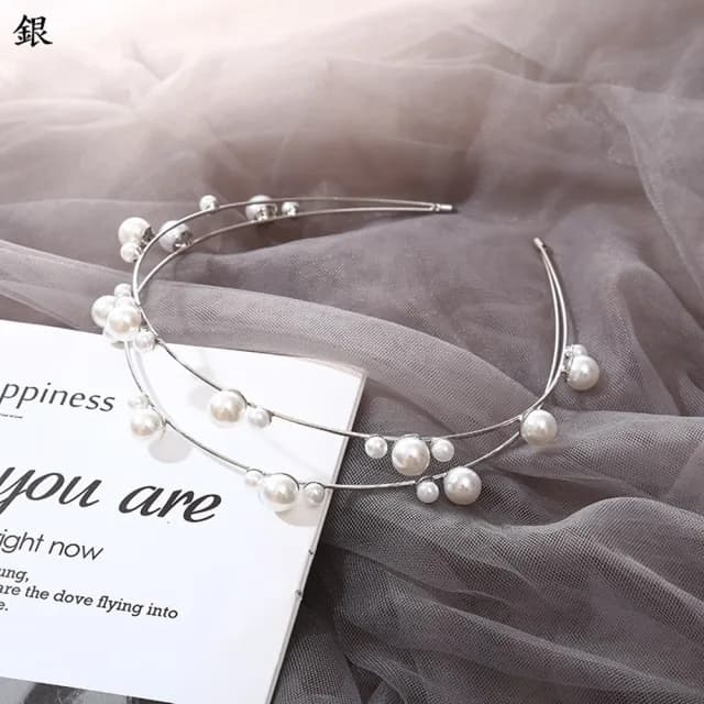 【巴黎精品】情人節禮物 現貨+預購 髮箍珍珠髮飾(雙排細款復古簡約女飾品2色a1da1)