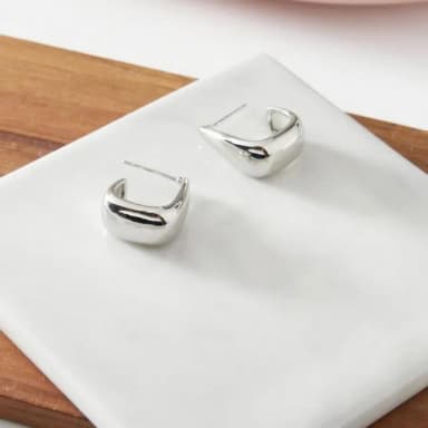 【Golicc】耳環 不規則 金屬感 C型(七夕 情人節 生日 飾品 耳釘 耳飾 耳墜 禮物)