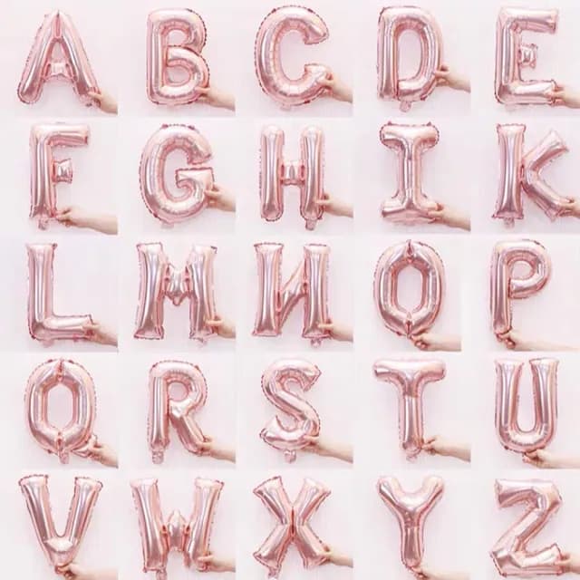 16吋浪漫玫瑰金氣球字母1個(生日氣球 求婚告白 周歲 畢業紀念 派對布置)