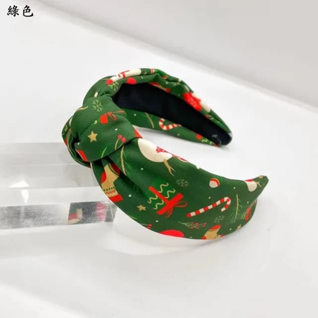 【巴黎精品】情人節禮物 現貨+預購 髮箍布藝髮飾(聖誕節印花寬版扭結女飾品3色a1da20)