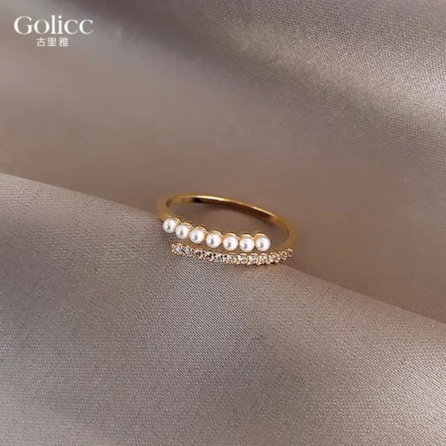 【Golicc】戒指 珍珠 指環(99購物限定 生日 造型戒 食指戒 尾戒 禮物)