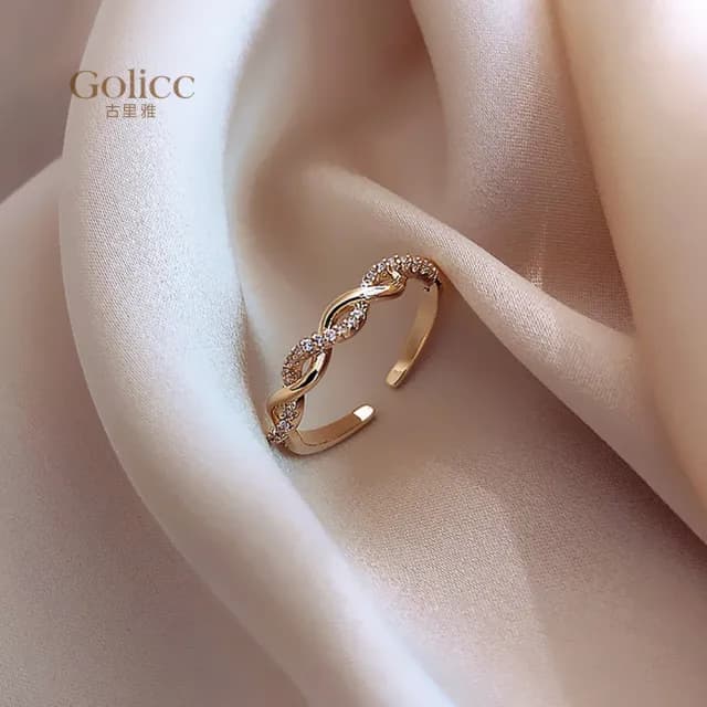 【Gulicc】戒指 麻花 開口(雙11 聖誕節 生日 造型戒 食指戒 尾戒 禮物)