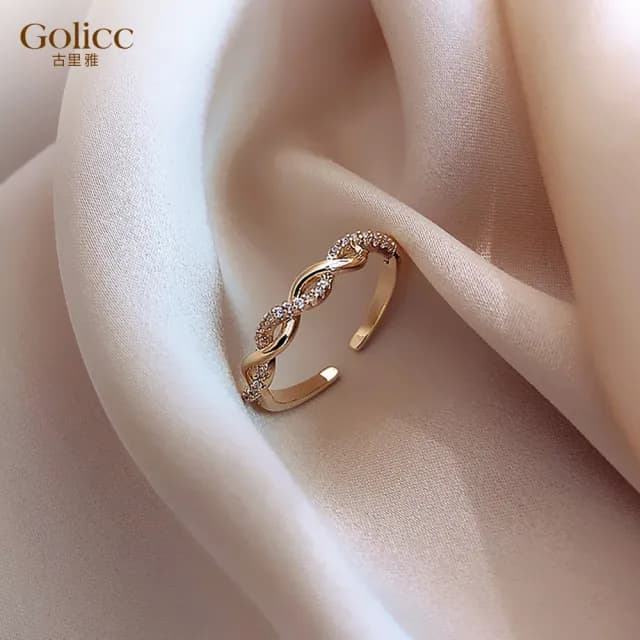 【Gulicc】戒指 麻花 開口(雙11 聖誕節 生日 造型戒 食指戒 尾戒 禮物)