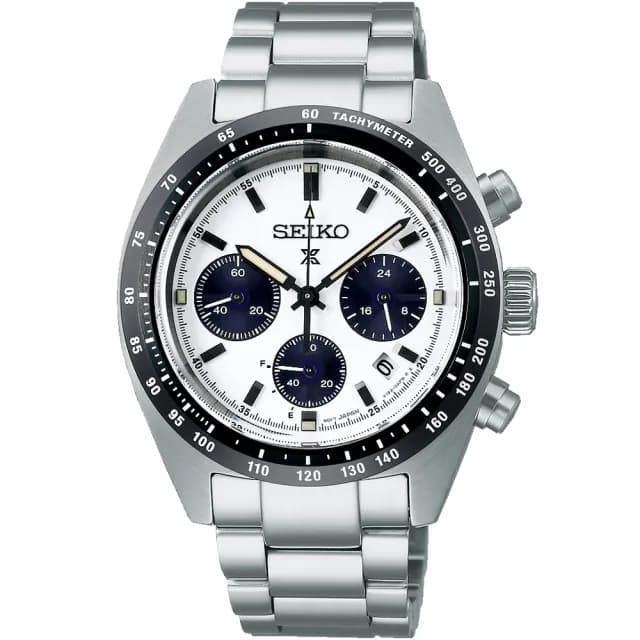 【SEIKO 精工】Prospex SPEEDTIMER 太陽能三眼計時熊貓錶 禮物 送禮 推薦(SSC813P1/V192-0AF0S)