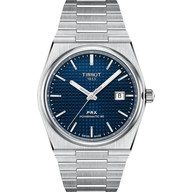 【TISSOT 天梭】PRX 系列 70年代復刻機械錶-藍/40mm 禮物 送禮 推薦(T1374071104100)