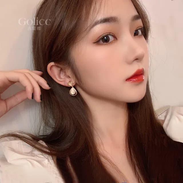 【Golicc】水滴 貓眼石 耳環(雙11 聖誕節 生日 飾品 耳釘 耳飾 耳墜 禮物)