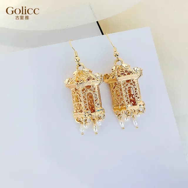 【Golicc】耳環 水墨台 耳飾(七夕 情人節 生日 飾品 耳飾 耳墜 禮物)
