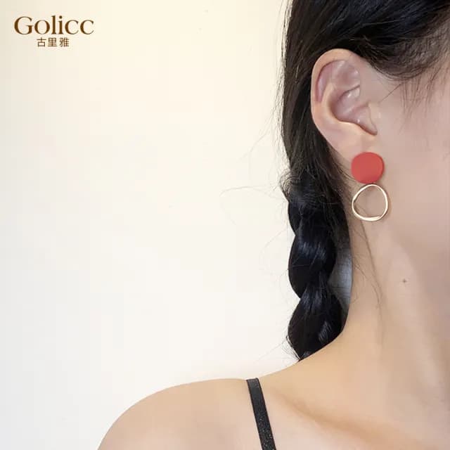 【Golicc】耳環 簡約 復古(七夕 情人節 生日 飾品 耳釘 耳飾 耳墜 禮物)