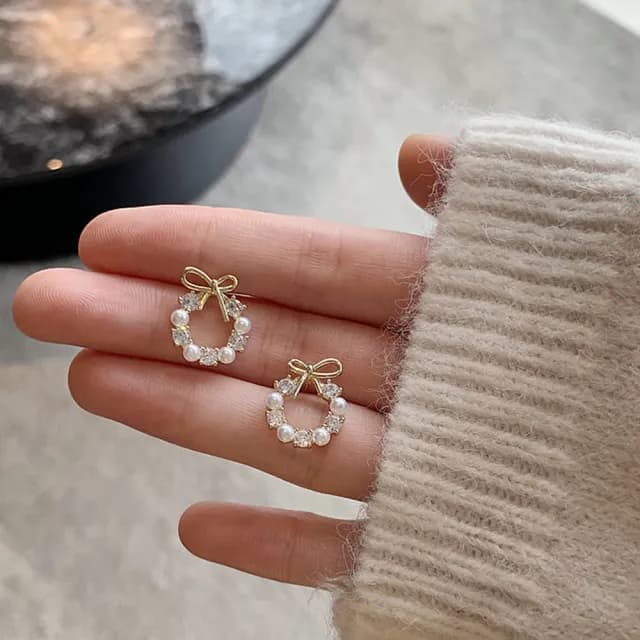 【Golicc】耳環 鑲鑽 蝴蝶(七夕 情人節 生日 飾品 耳釘 耳飾 耳墜 禮物)