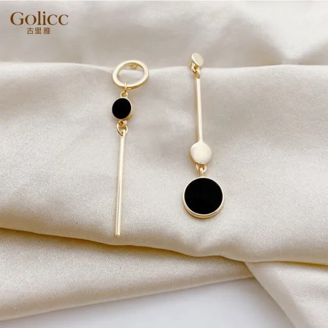 【Golicc】耳環 不對稱 長款(99購物限定 生日 飾品 耳釘 耳飾 耳墜 禮物)
